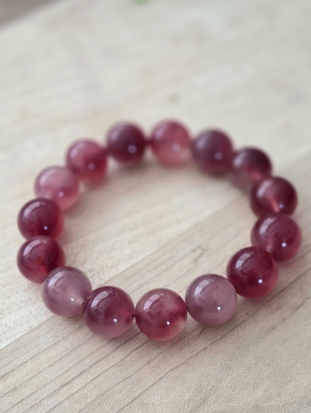 Strawberry Tourmaline Bracelet - 14mm